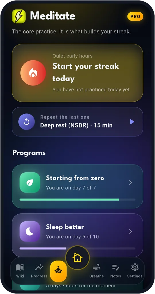 The meditations and the programs