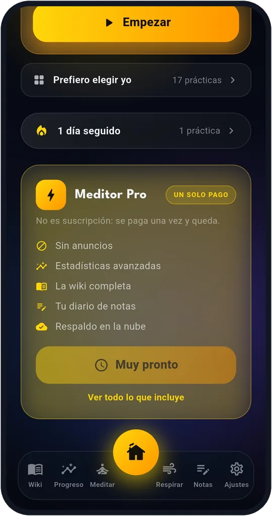 La tarjeta de Meditor Pro